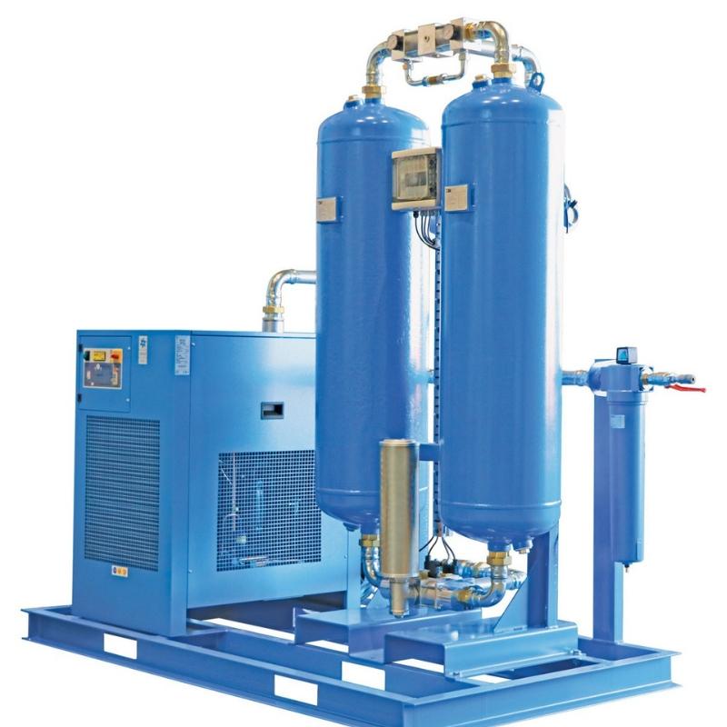 Industrial air dryer used in a compressed air treatment system